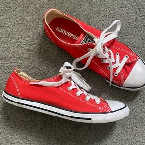 Red converse sneakers